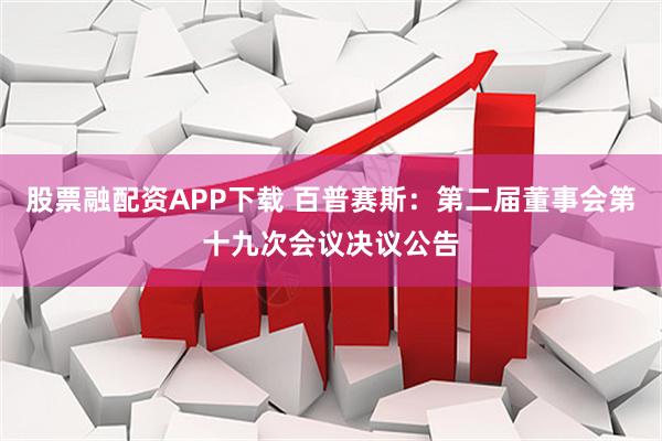 股票融配资APP下载 百普赛斯：第二届董事会第十九次会议决议公告